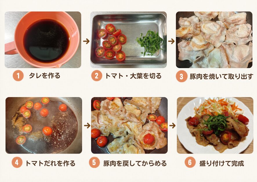 豚ローストマト照り焼きの作り方手順の写真