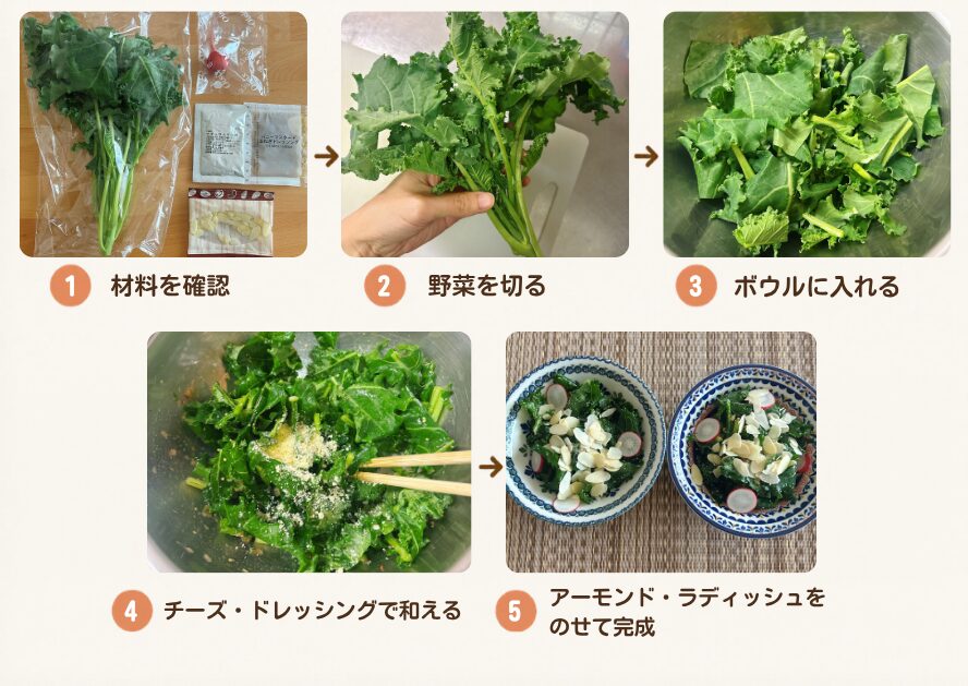 ケールサラダの作り方手順の写真
