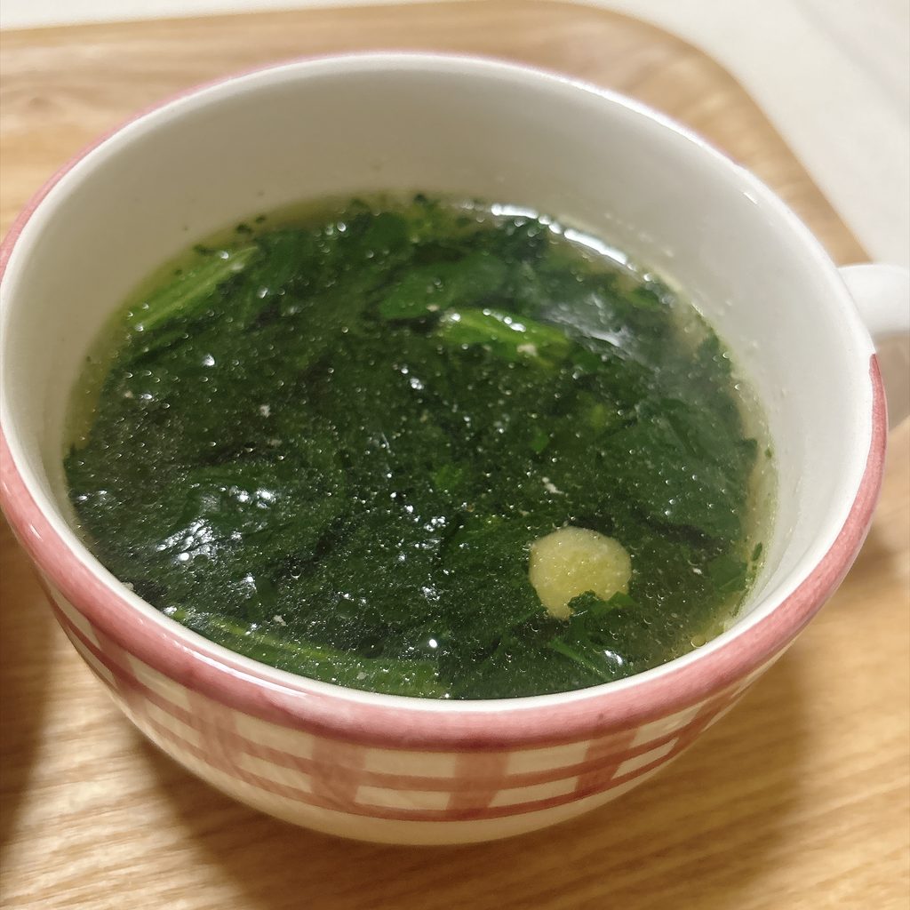 九州のほうれん草で作ったスープ