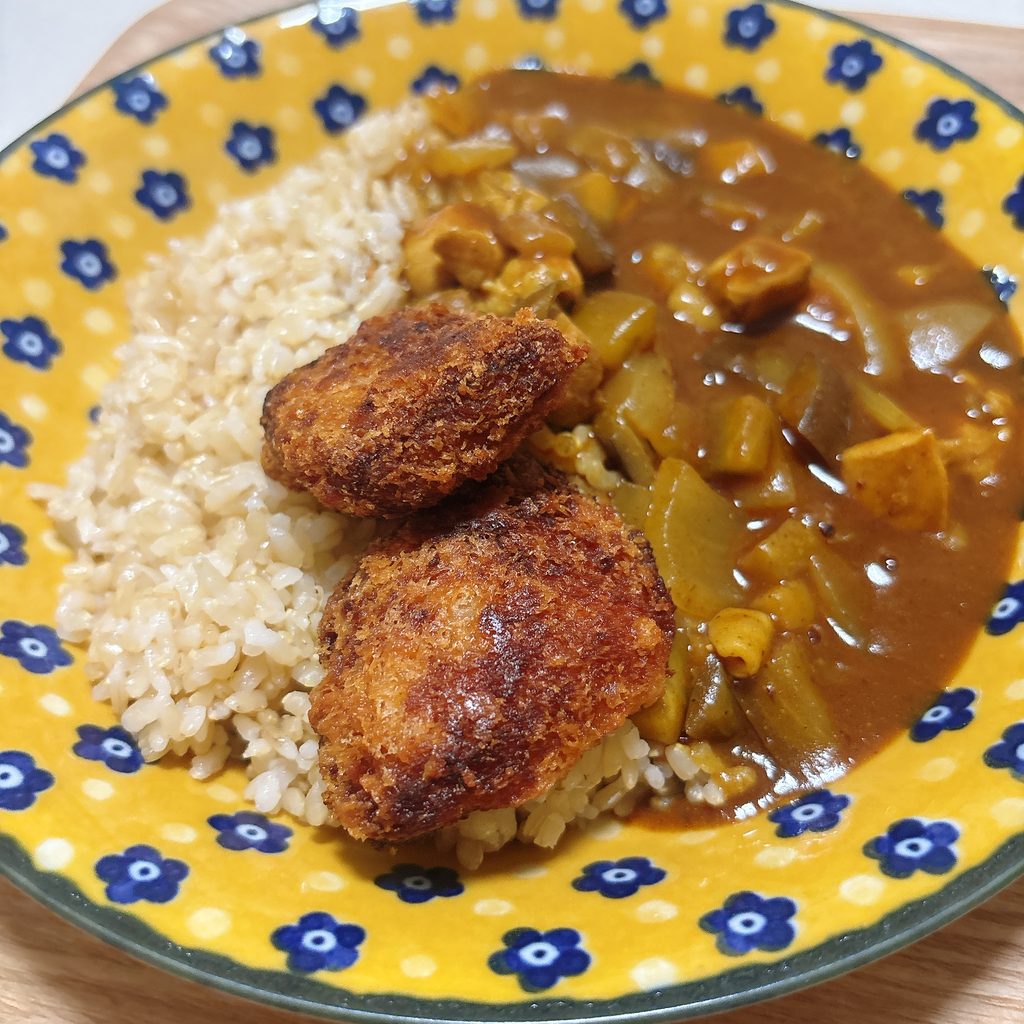 パルシステムのフライパンでまぐろの漬けカツを使ったカレー